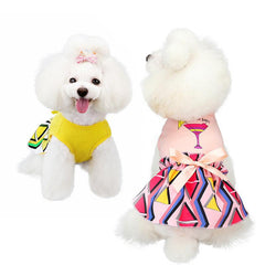 Chic Pet Dress with Bow & Lace | Stylish Dog & Cat Outfit