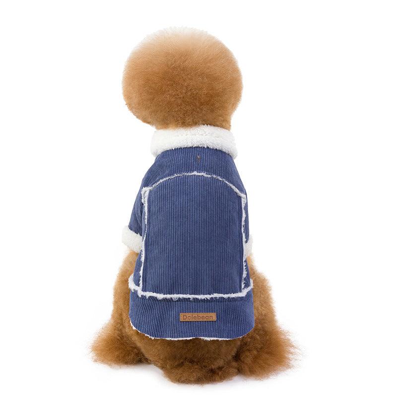 Warm Corduroy Pet Jacket | Stylish & Durable