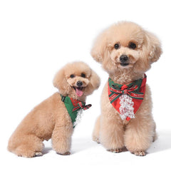 Festive Flair for Your Furry Friend: Christmas Dog Outfit with Lace Bow Tie