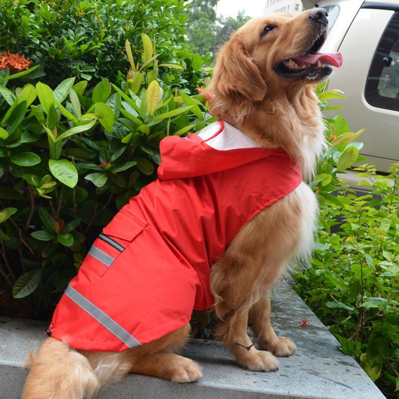 Reflective Double-Layer Raincoat for Large Dogs