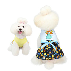 Pet's Inner Fashionista with Digital Print Bow Tie Dress