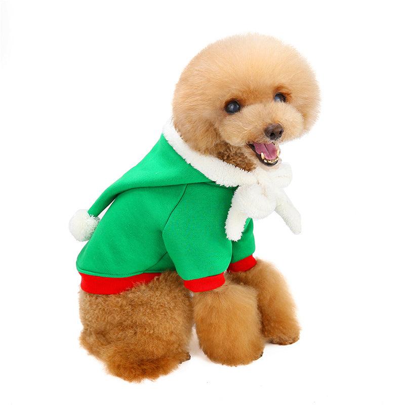 Festive Fleece Pet Hoodie: Halloween to Christmas Canine Couture