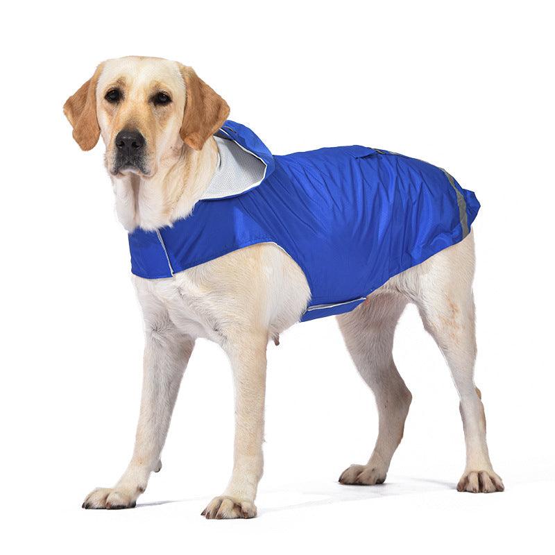 Reflective Double-Layer Raincoat for Large Dogs