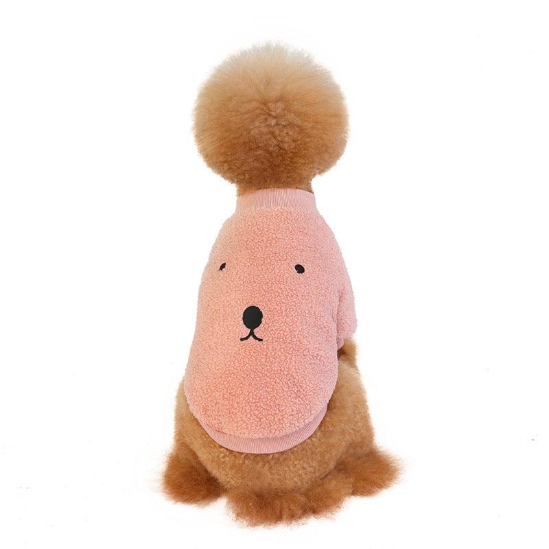 Teddy Fleece Dog Clothes | Plush Lining | Hamster Embroidery