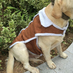 Cozy Winter Dog Vest - Plush Faux Suede & Lamb Fleece Two-Legged Dog Coat