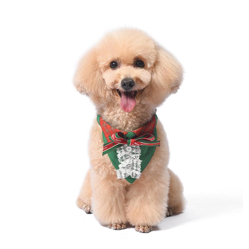 Festive Flair for Your Furry Friend: Christmas Dog Outfit with Lace Bow Tie