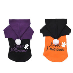 Halloween Pumpkin Dog Costume - Two-Piece Hoodie & Cape Set