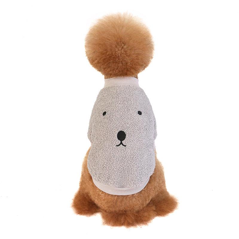 Teddy Fleece Dog Clothes | Plush Lining | Hamster Embroidery