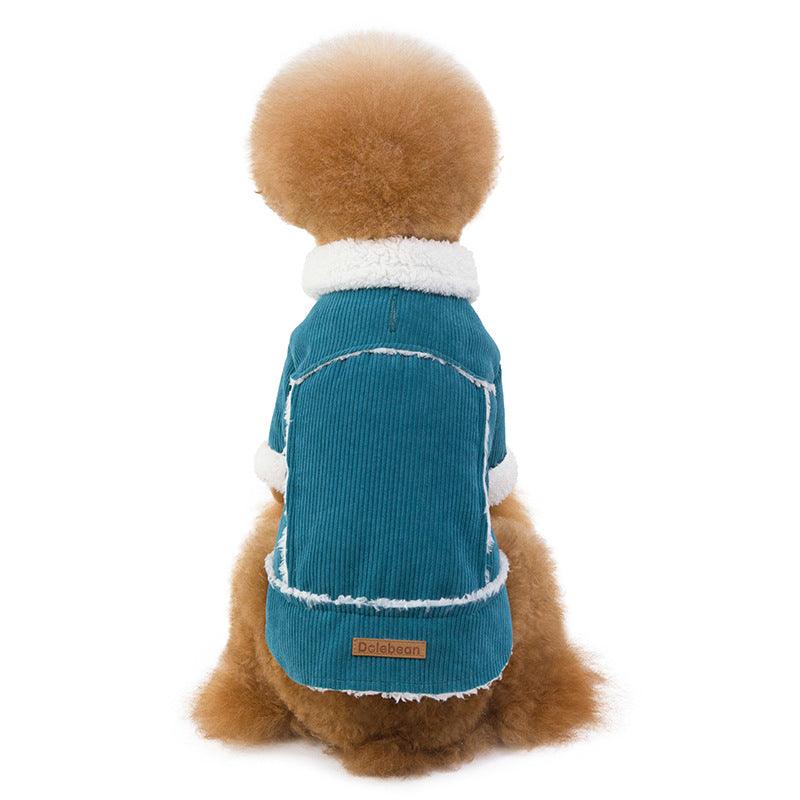 Warm Corduroy Pet Jacket | Stylish & Durable