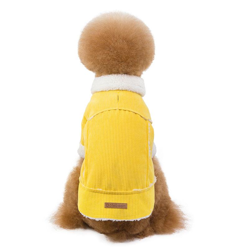 Warm Corduroy Pet Jacket | Stylish & Durable