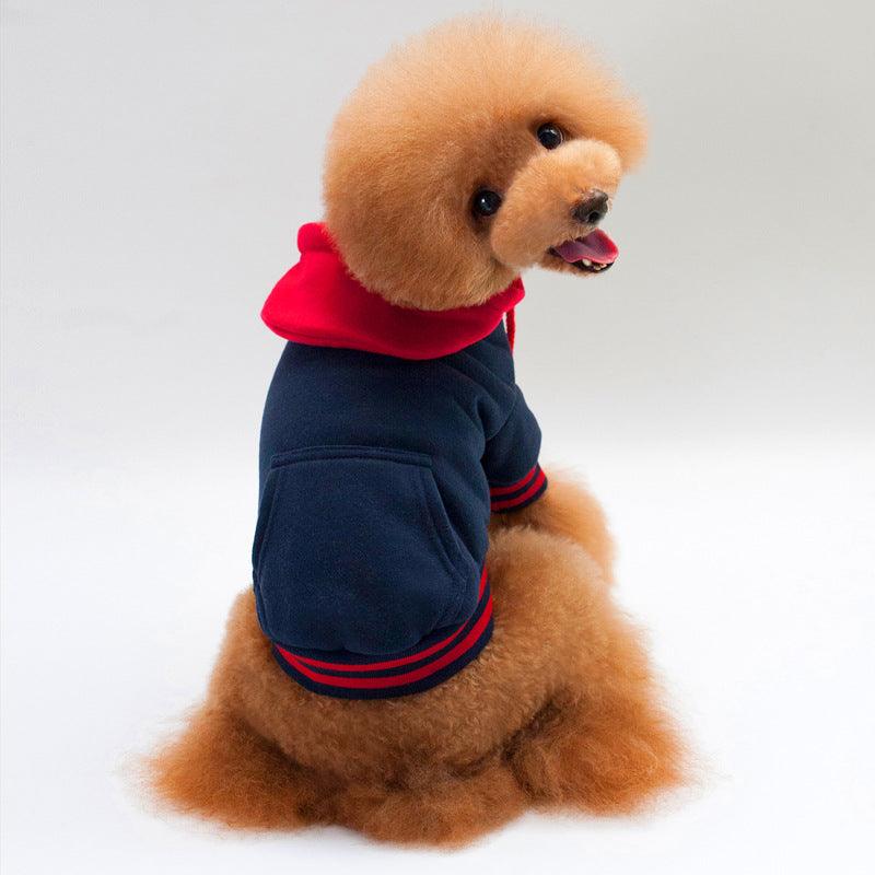 Cozy Color Block Hooded Dog Sweatshirt