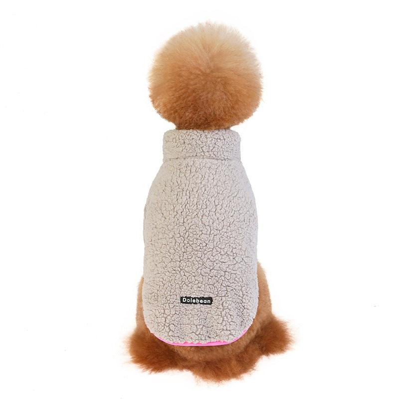 Cozy Canine Couture: French Bulldog High-Collar Fleece Coat