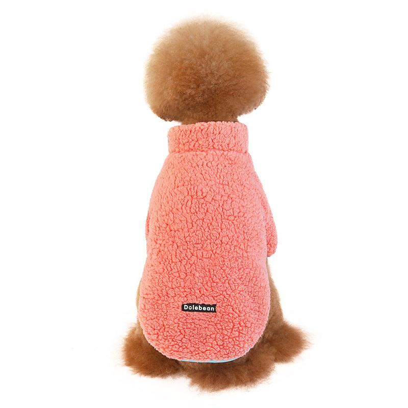 Cozy Canine Couture: French Bulldog High-Collar Fleece Coat