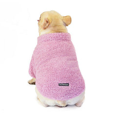 Cozy Canine Couture: French Bulldog High-Collar Fleece Coat