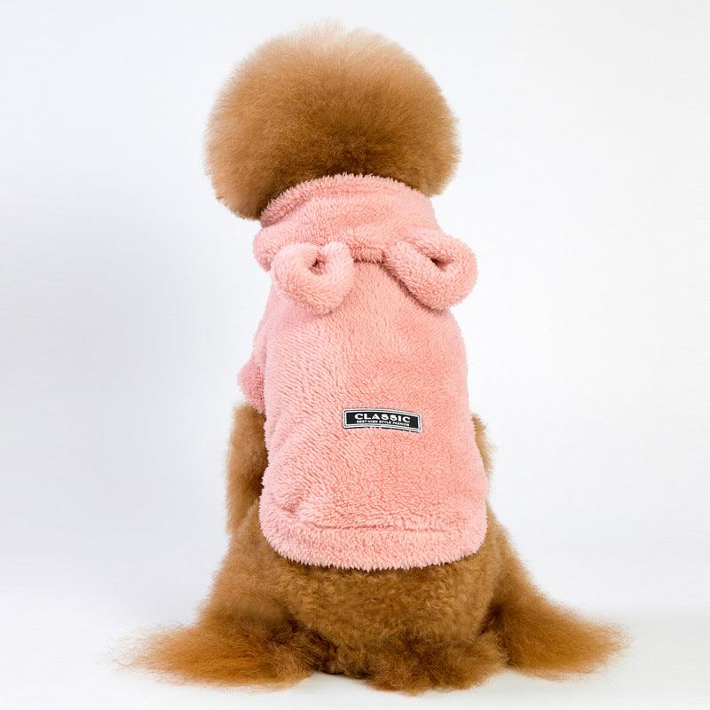 Warm Dog Hoodie w/ Bear Ears | Soft, Thick Fabric