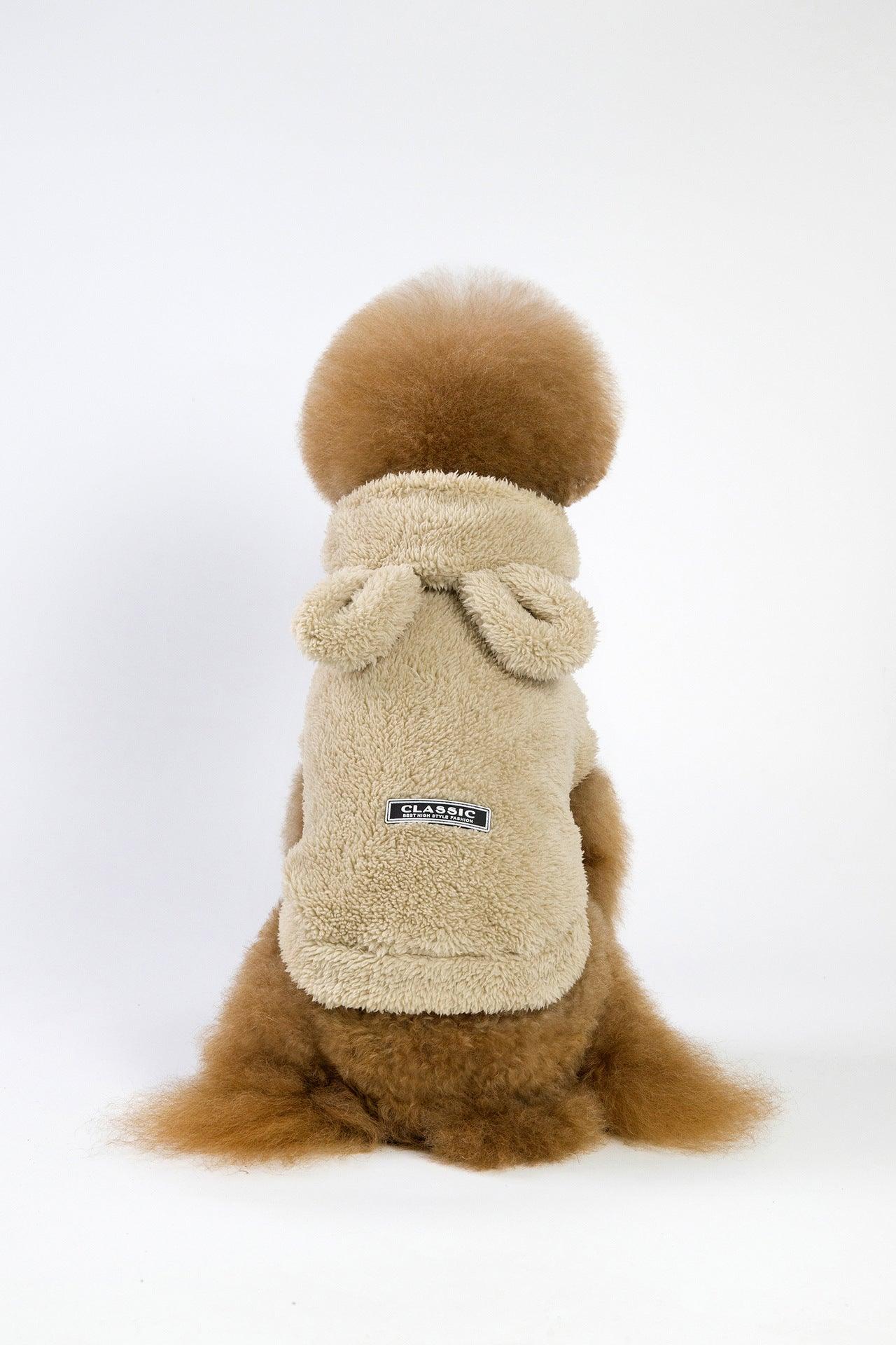 Bear Ear Dog Hoodie | Thick Fleece Warmth