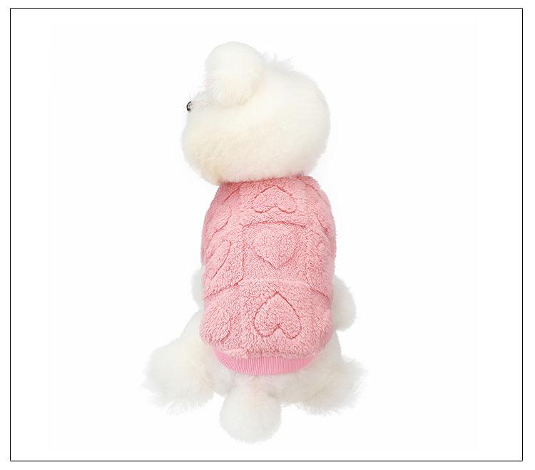 Warm Heart Dog Fleece Coat | Stylish Winter Wear