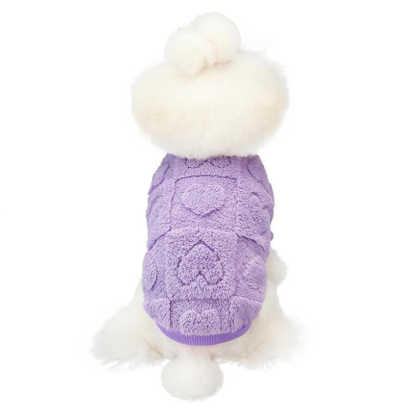 Warm Heart Dog Fleece Coat | Stylish Winter Wear