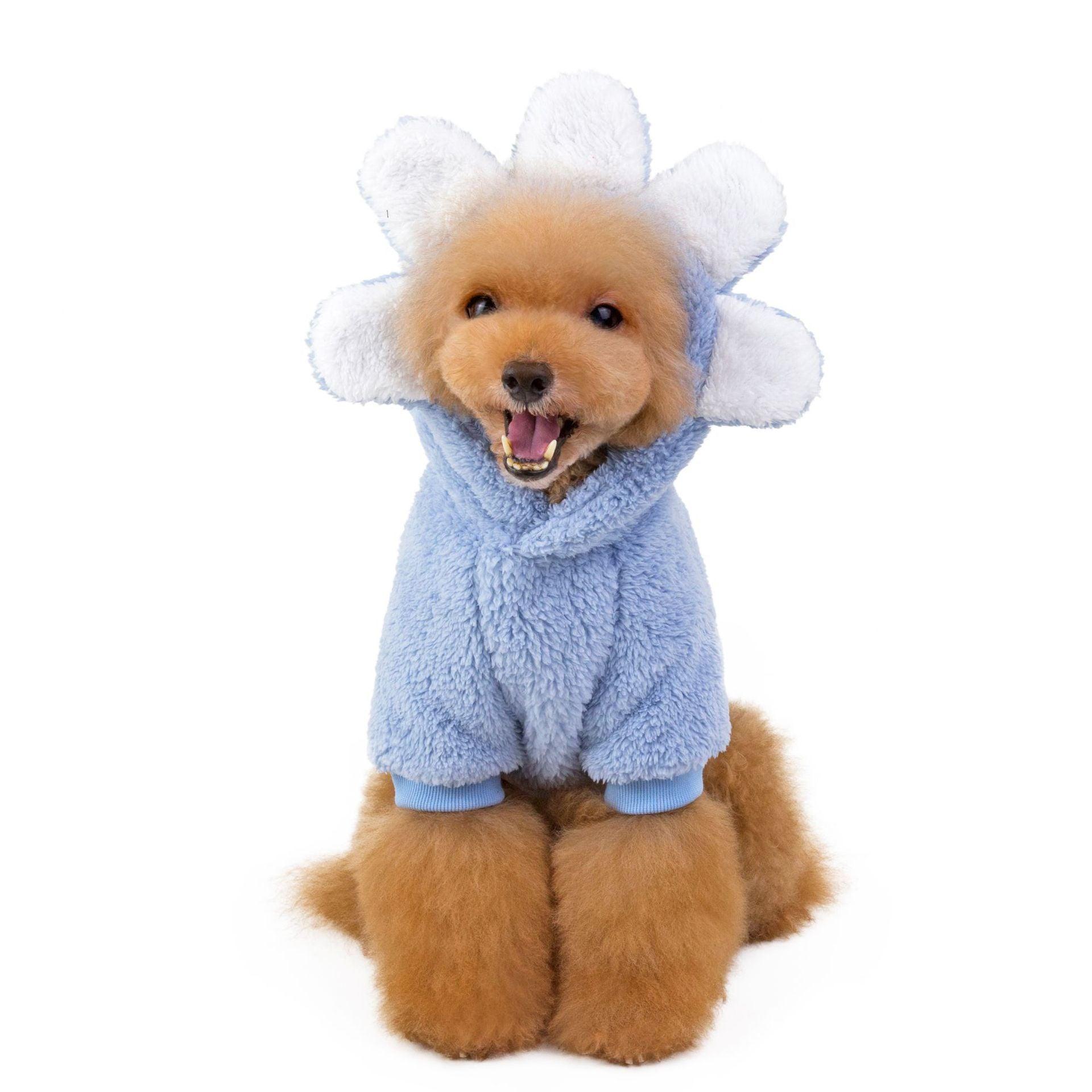 Stylish Thick Sunflower Dog Fleece Jacket