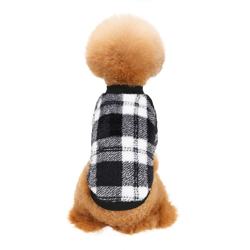 Stylish Thick Plaid Dog Fleece Coat | Winter Essential +