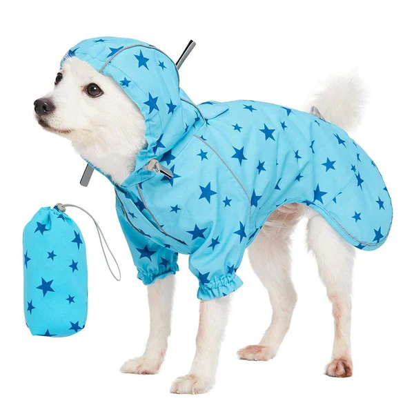 Blueberry Pet Two Legged Reflective Dog Raincoat