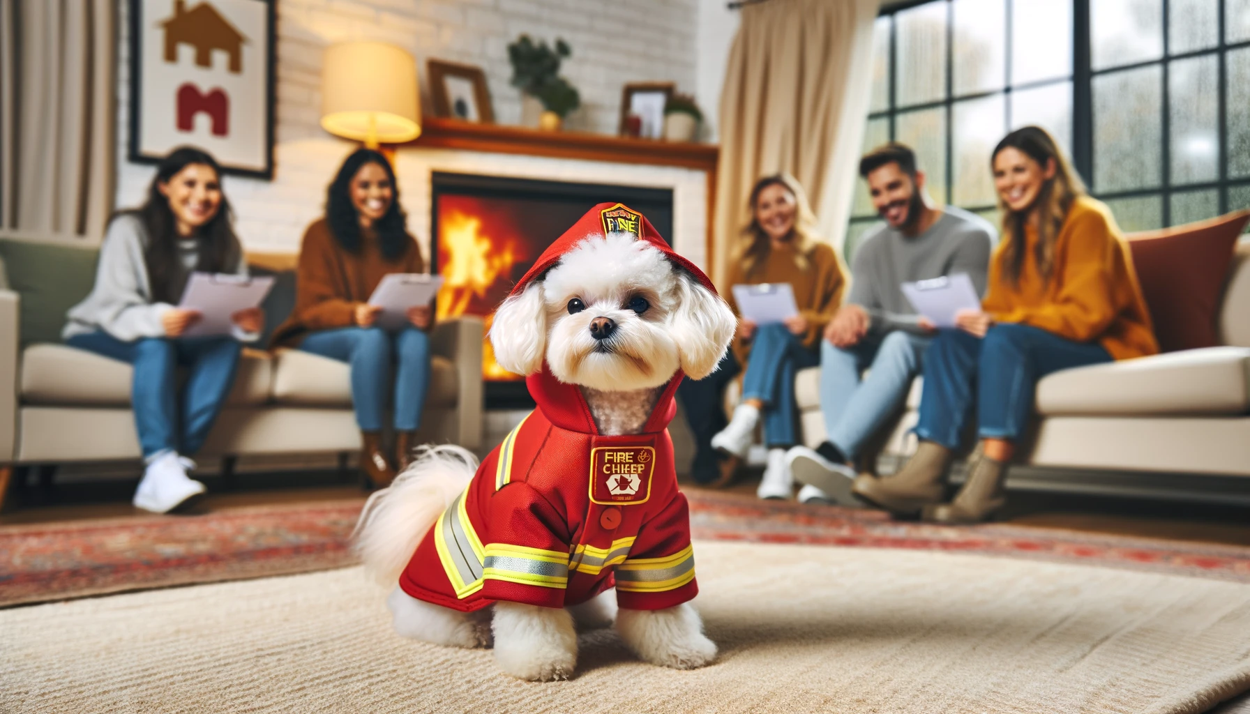 Cha Cha Couture Fire Chief Dog Raincoat